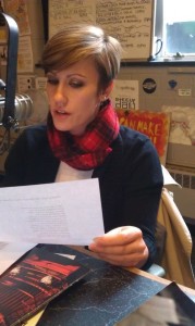 Leigh Anne reading a poem on Accents Radio.