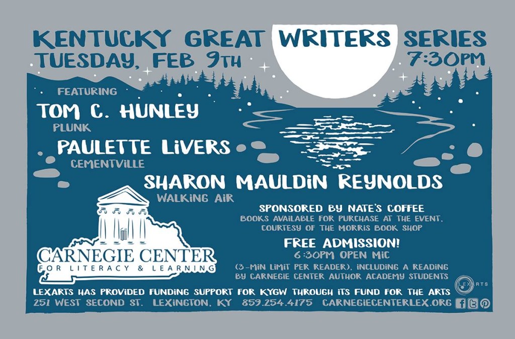 KY Great Writers Series February 9, 2016 with Tom C. Hunley, Paulette Livers, and Sharon Mauldin Reynolds